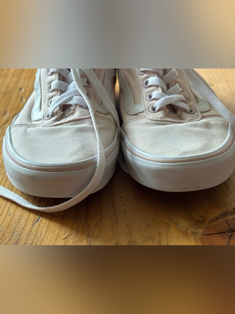 Vans Light Pink and White Canvas Low-Tops - Picture 11 of 13